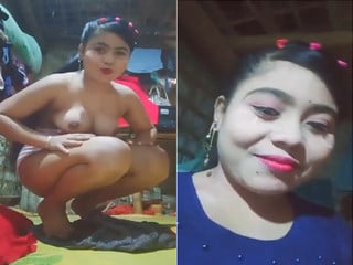 Boobs out - Desi chick fingering herself on cam