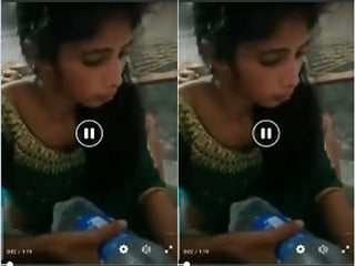 Girl sucks desi lover’s big cock