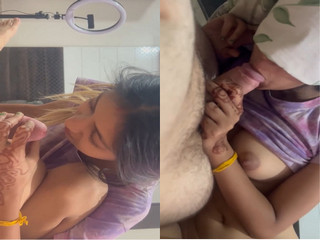 Blowjob from sexy desi wife