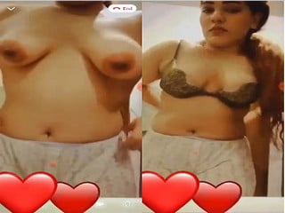 Part 2 of cute desi showing off her naked body online