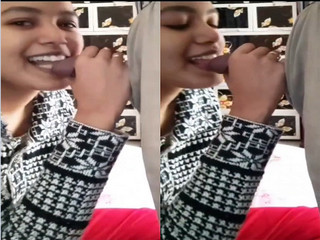 Girl sucks desi lover’s big cock