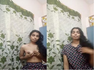 Indian desi girl exposing her breasts online.