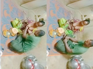 Boobs pressed by village wife