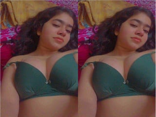 Part one of the desi girl stripping and showing off her breasts