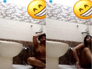 Part two of the desi chick stripping to show off her juicy pussy and big tits