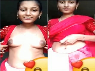 Boobs out by desi chick for hot Lover scene