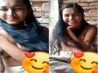 Part 1: Desi chick gets naked and reveals her juicy breasts for the guy