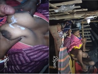 Amateur desi wife gets fucked while he cums all over tits
