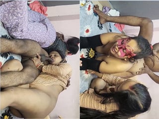 Three some porn: desi girls blow jobs and pounding