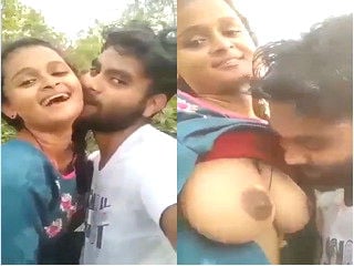 Porn: Desi amateur sucking on Lover's boob