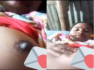 Busty housewife exposing huge breasts for online show
