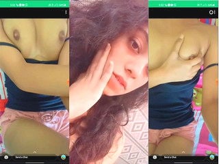 Indian girl strips and proudly displays sexy breasts for you.