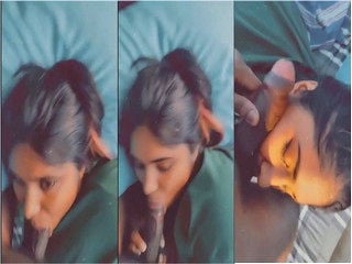 Sexy desi chick giving head to big cock
