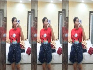 Indian girl undressing to display herself completely naken