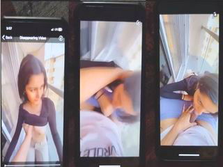 Cute desi slim chick giving head