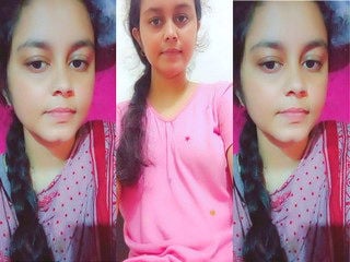 Indian girl strips and proudly displays sexy breasts for you.