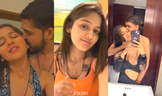 Sexy desi girl licking her juicy pussy while rubbing big tits