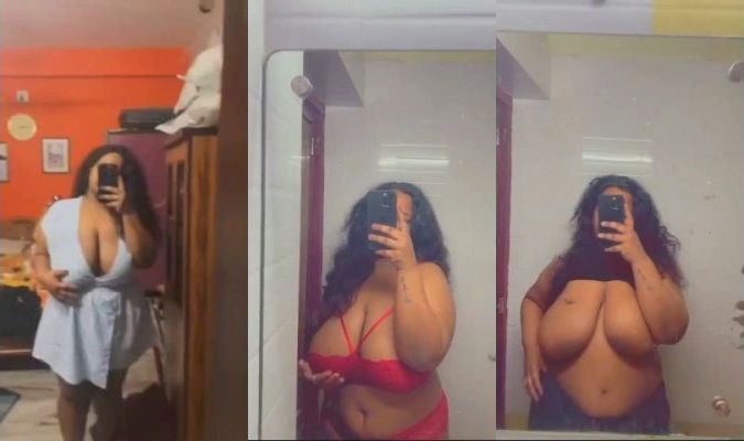 Indian bbw girl showing off for her boyfriend