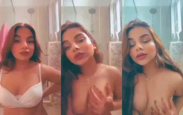 Indian girl stripping and showing tits for sex