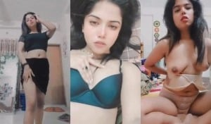 Part one of a sexy desi chick stripping down to show herself fully nude.