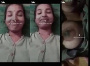 Cute desi porn chick showing her perfect breasts in vid chat.