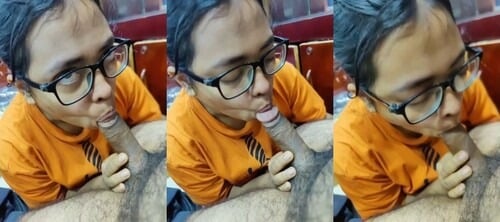 Sexy desi chick giving head to big cock