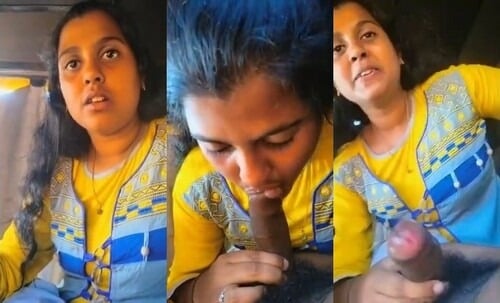 Sexy desi chick giving head to big cock