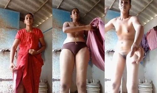 Indian porn: Desi bahbhi strips off for a naked piss show.