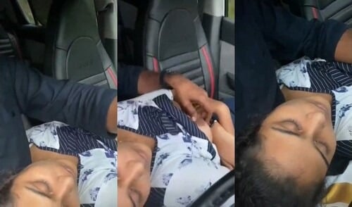 Boobs of desi girl get squeezed tightly by horny lover.