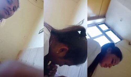 Sexy desi chick giving head to big cock