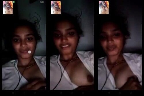 Cute desi porn chick showing her perfect breasts in vid chat.