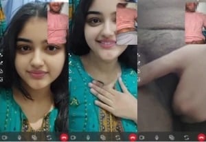 Desi porn: Indian amateur finger fucking, huge tits visible