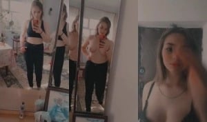 Amateur indian chick goes hornily wild with boob show
