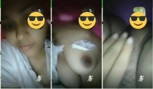 Indian girl strips and proudly displays sexy breasts for you.