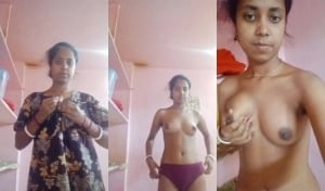 Boudi strips and reveals naked form