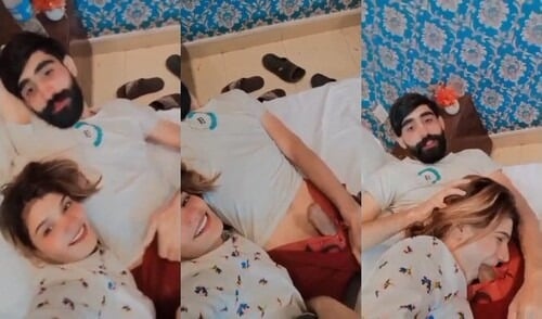 Sexy desi chick giving a blowjob to her man