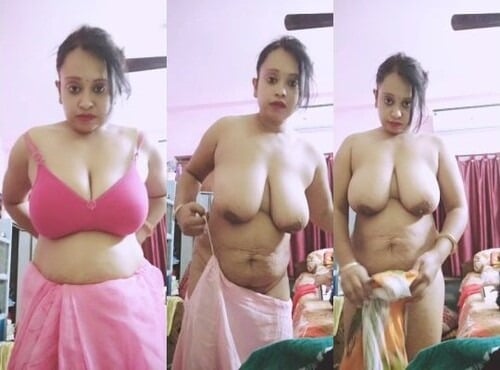 Nude and horny, she strips it all off to show you.
