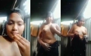 Cute desi indian girl in bath