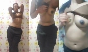 Slim desi chick flashing her perky breasts in this hot clip
