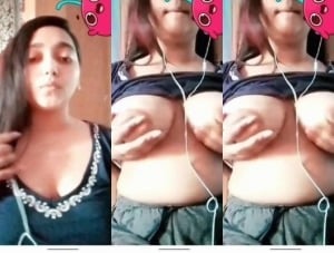 Indian girl strips and proudly displays sexy breasts for you.