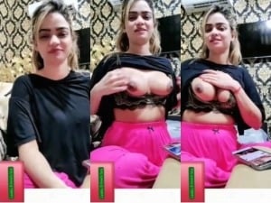 Cute Paki girl flashing her big breasts for the camera.