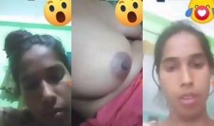 Indian desi chick flashing her breasts and snatch for you to see
