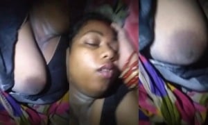Indian wife asleep – secret boob video