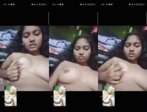 Booby desi chick playing solo