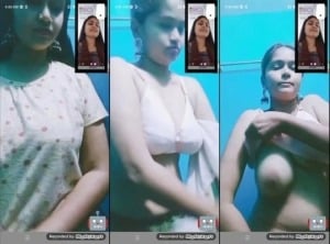 Desi amateur girl strips naked for vc porn show